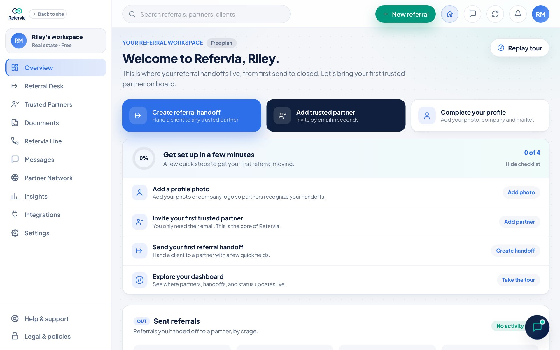 A brand-new Overview, ready for your first partner