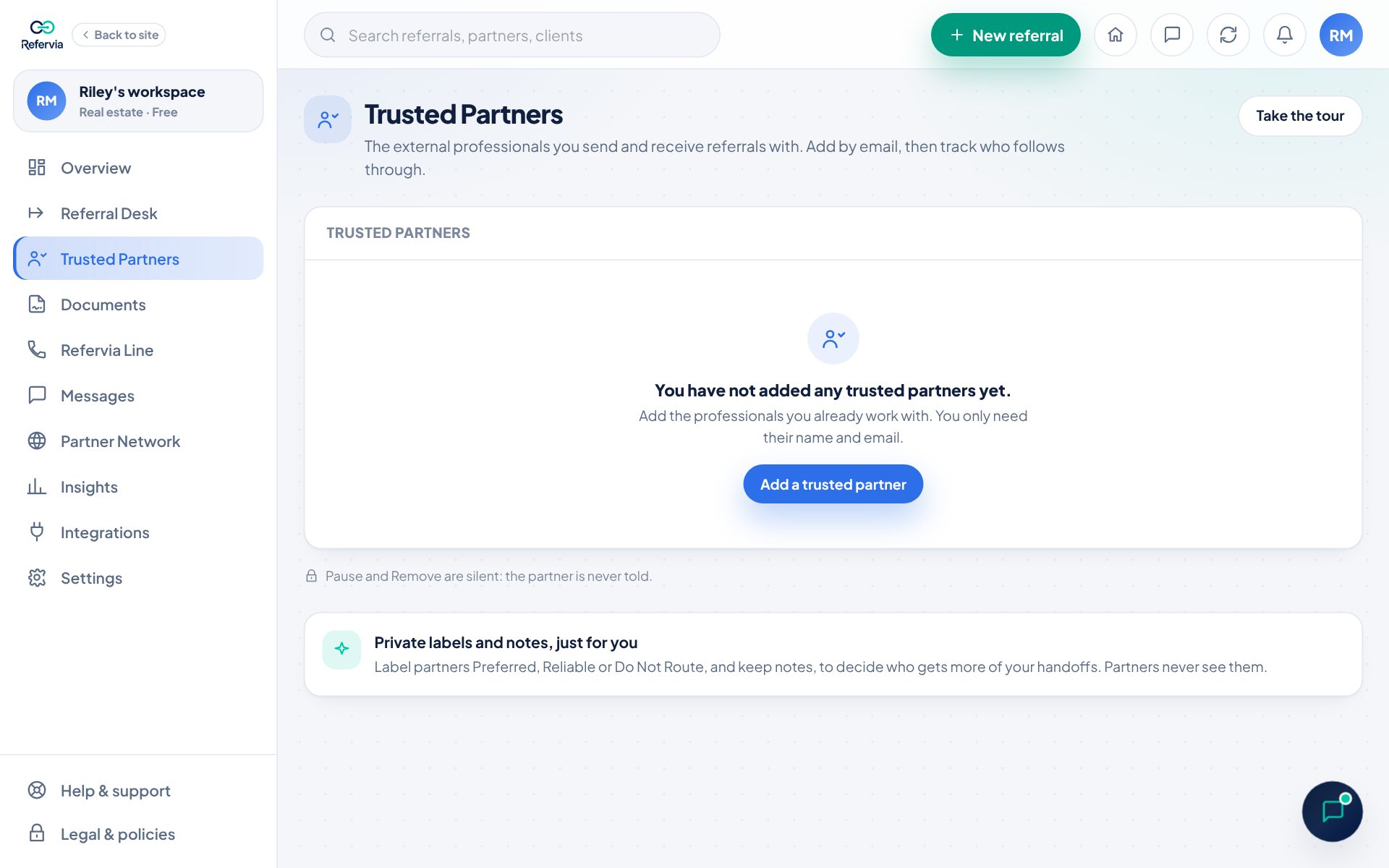 The Trusted Partners page