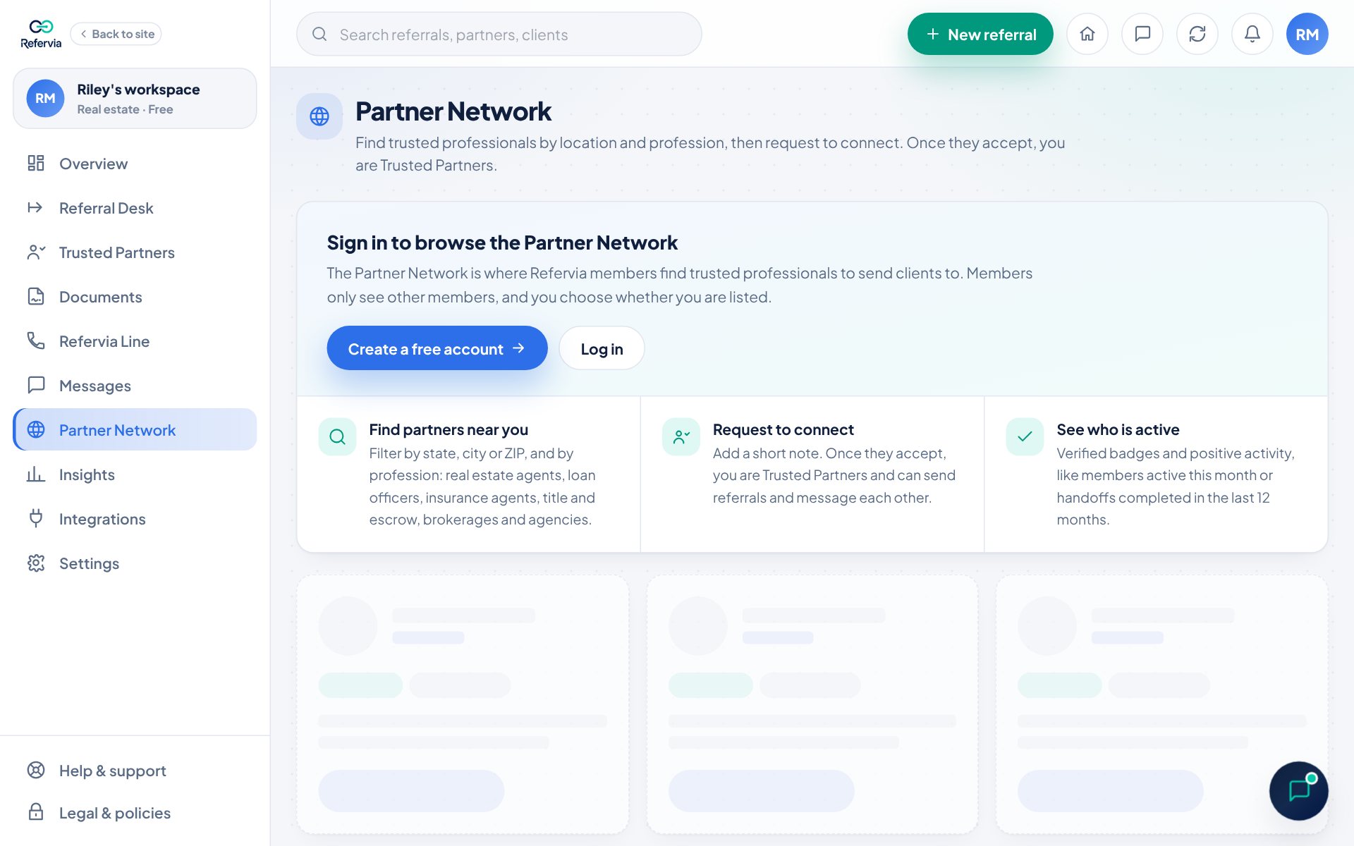 The Partner Network page